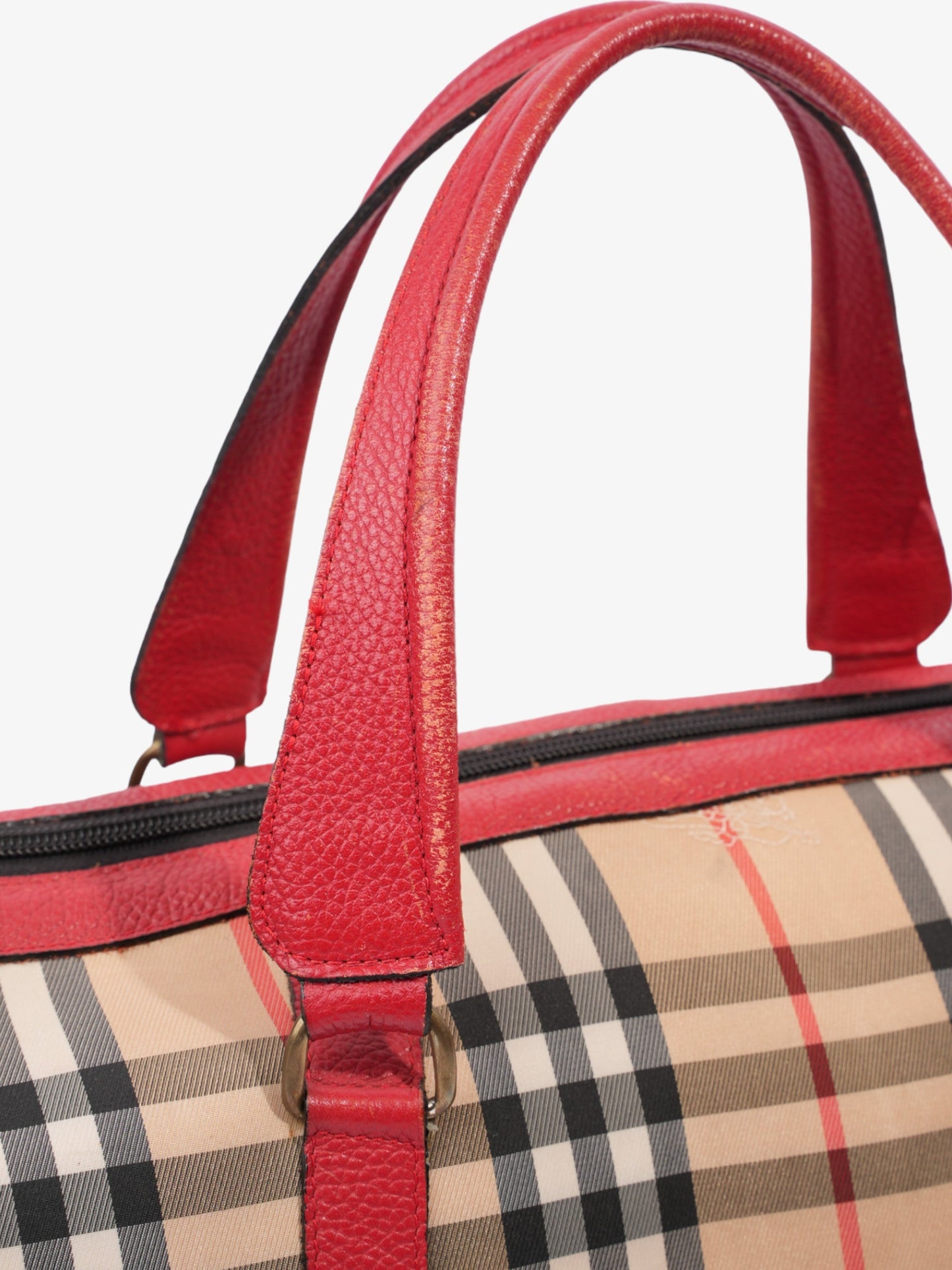 Burberry Barrel Red / Haymarket Check Canvas