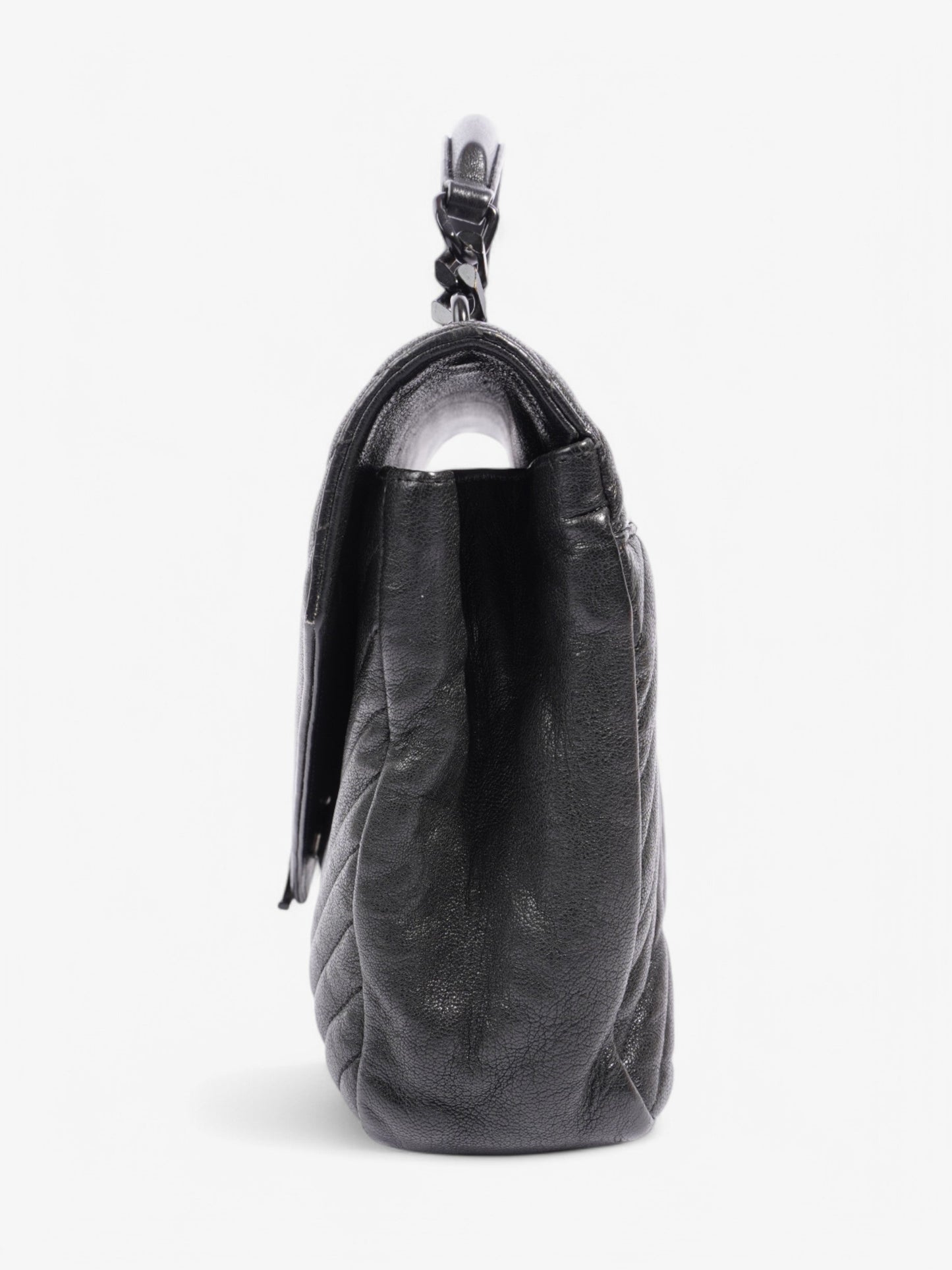 Saint Laurent College Black Lambskin Leather Large