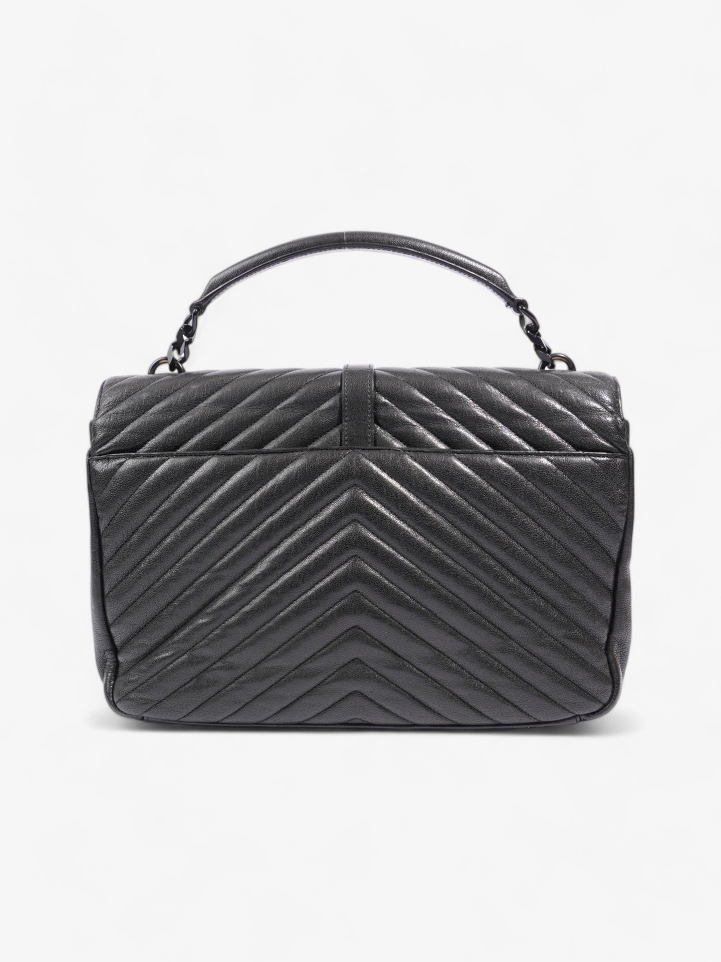 Saint Laurent College Black Lambskin Leather Large