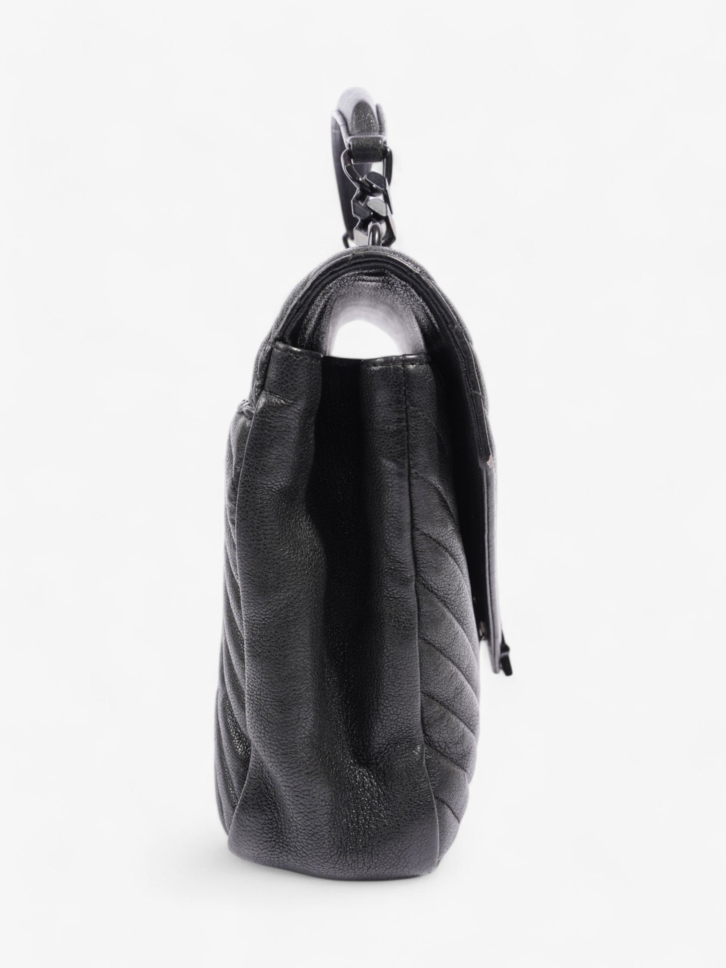 Saint Laurent College Black Lambskin Leather Large