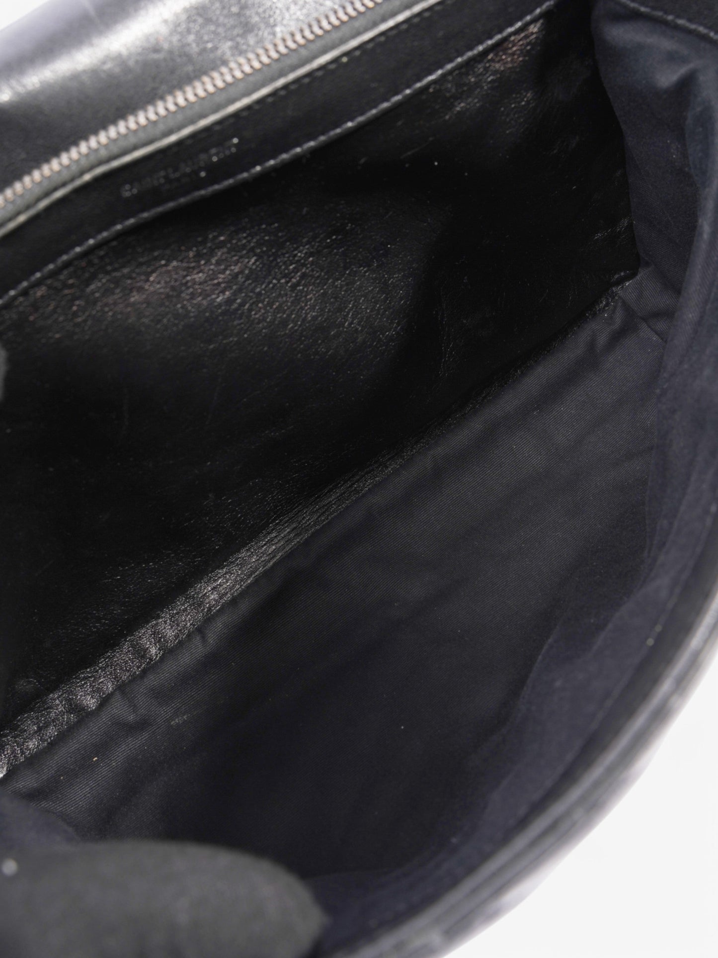 Saint Laurent College Black Lambskin Leather Large