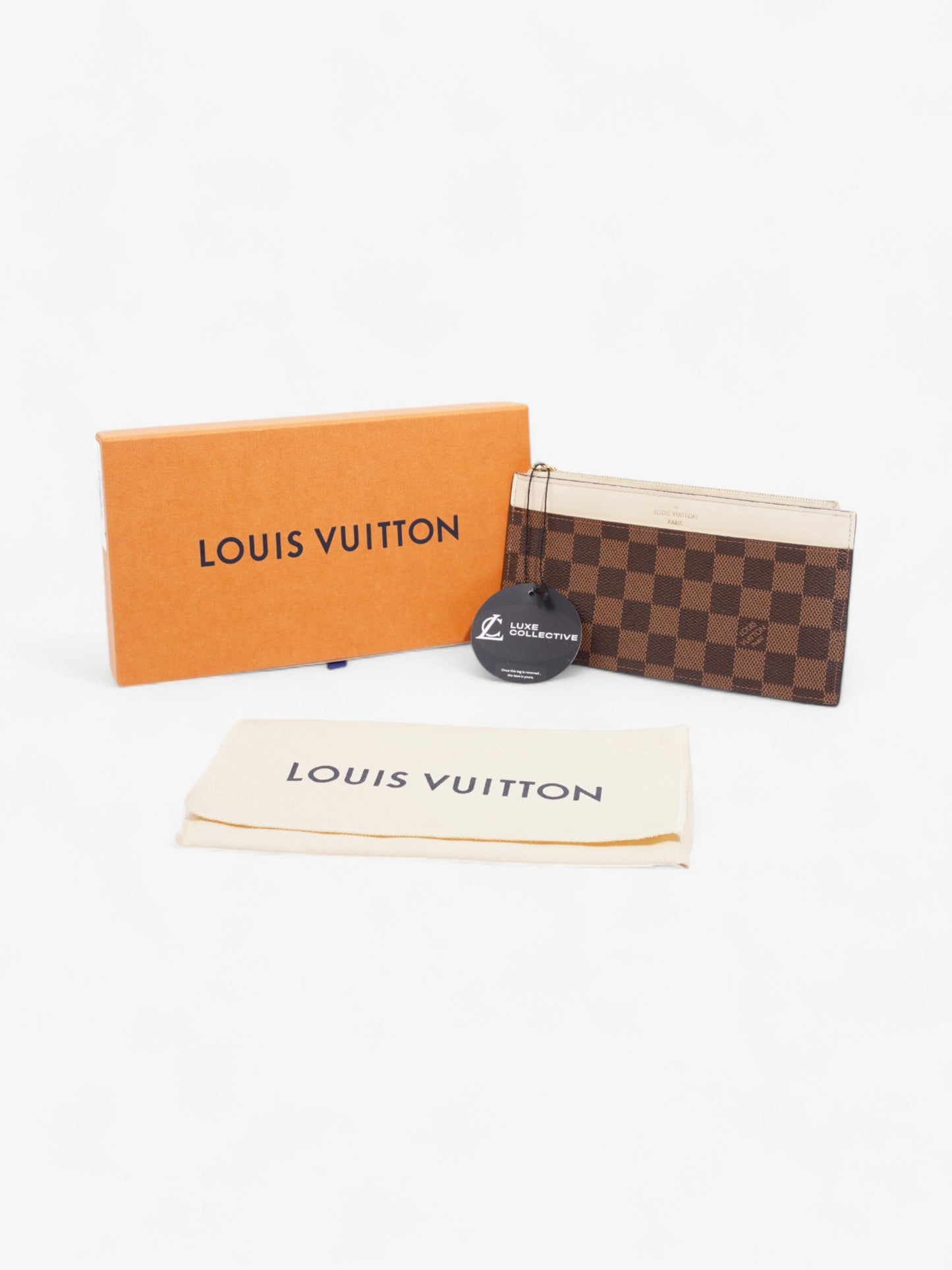 Louis Vuitton Slim Purse Damier Ebene / Cream Canvas