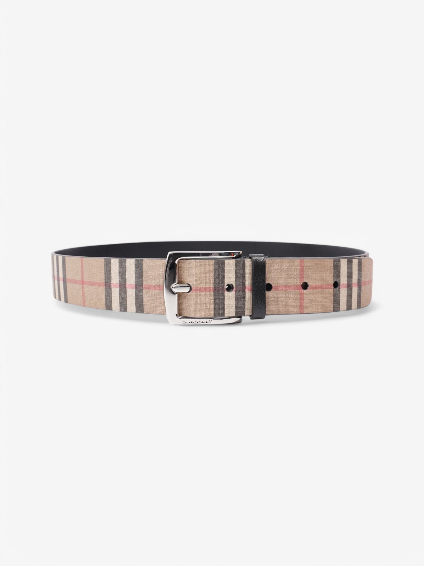 Burberry Reversible Belt Check / Black Coated Canvas 90cm 36"