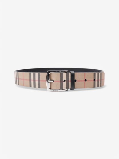 Burberry Reversible Belt Check / Black Coated Canvas 90cm 36"