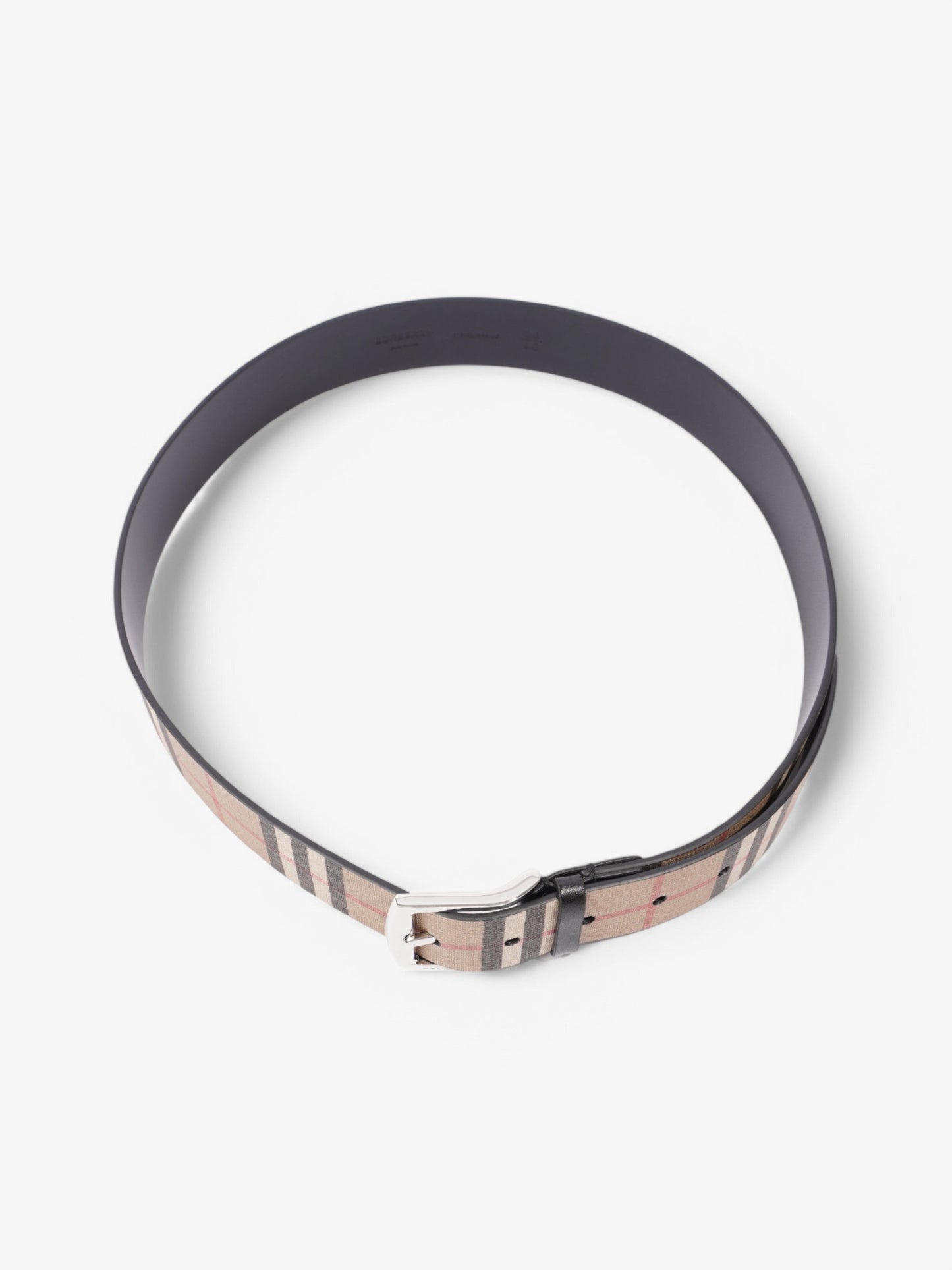 Burberry Reversible Belt Check / Black Coated Canvas 90cm 36"