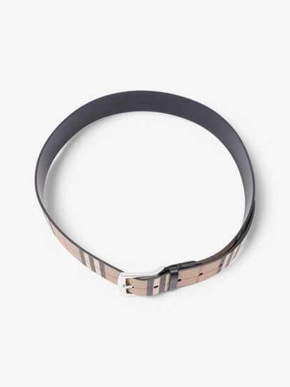 Burberry Reversible Belt Check / Black Coated Canvas 90cm 36"