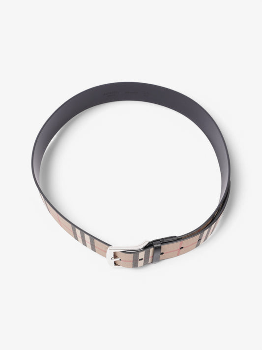 Burberry Reversible Belt Check / Black Coated Canvas 90cm 36"