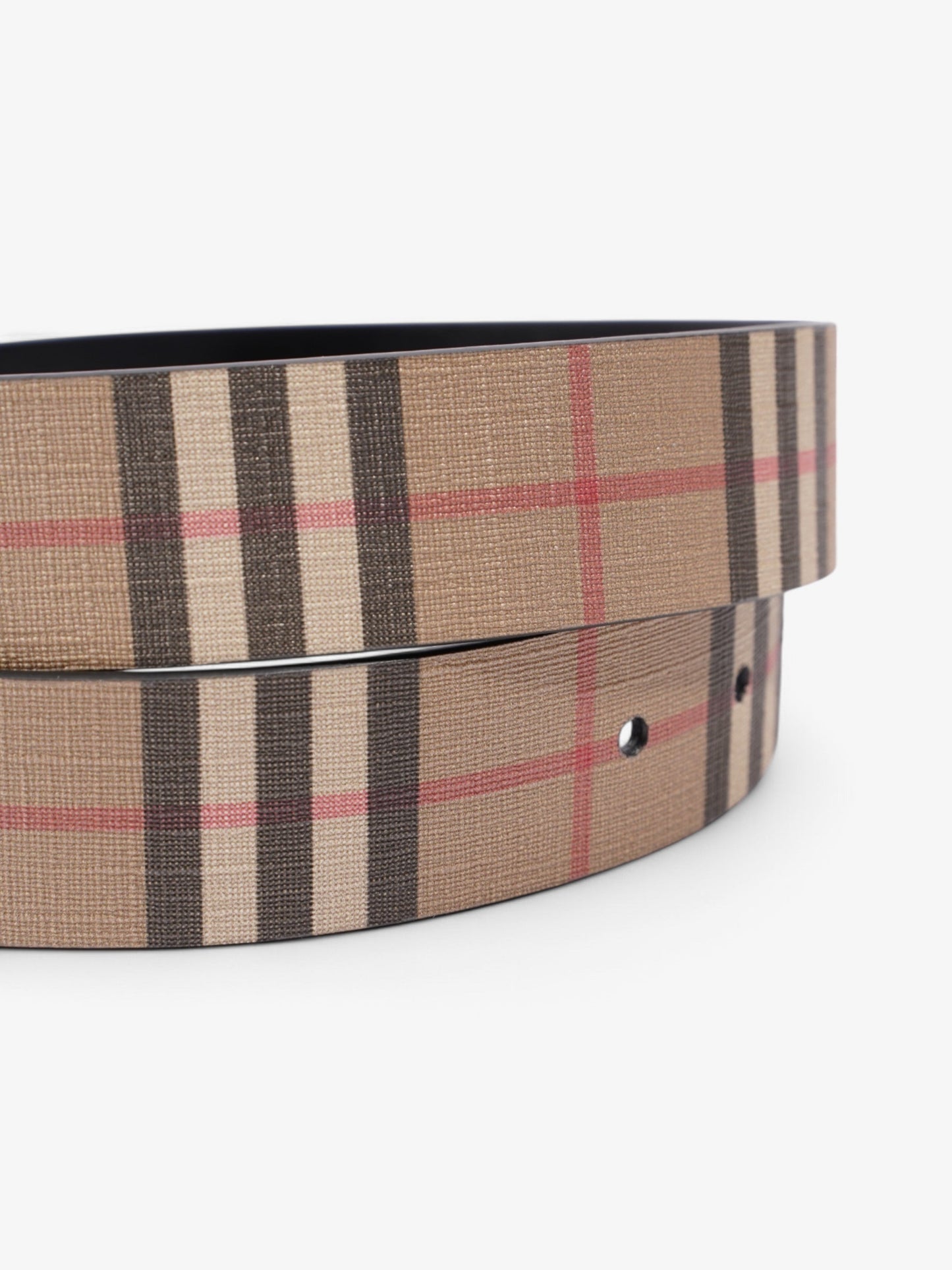 Burberry Reversible Belt Check / Black Coated Canvas 90cm 36"