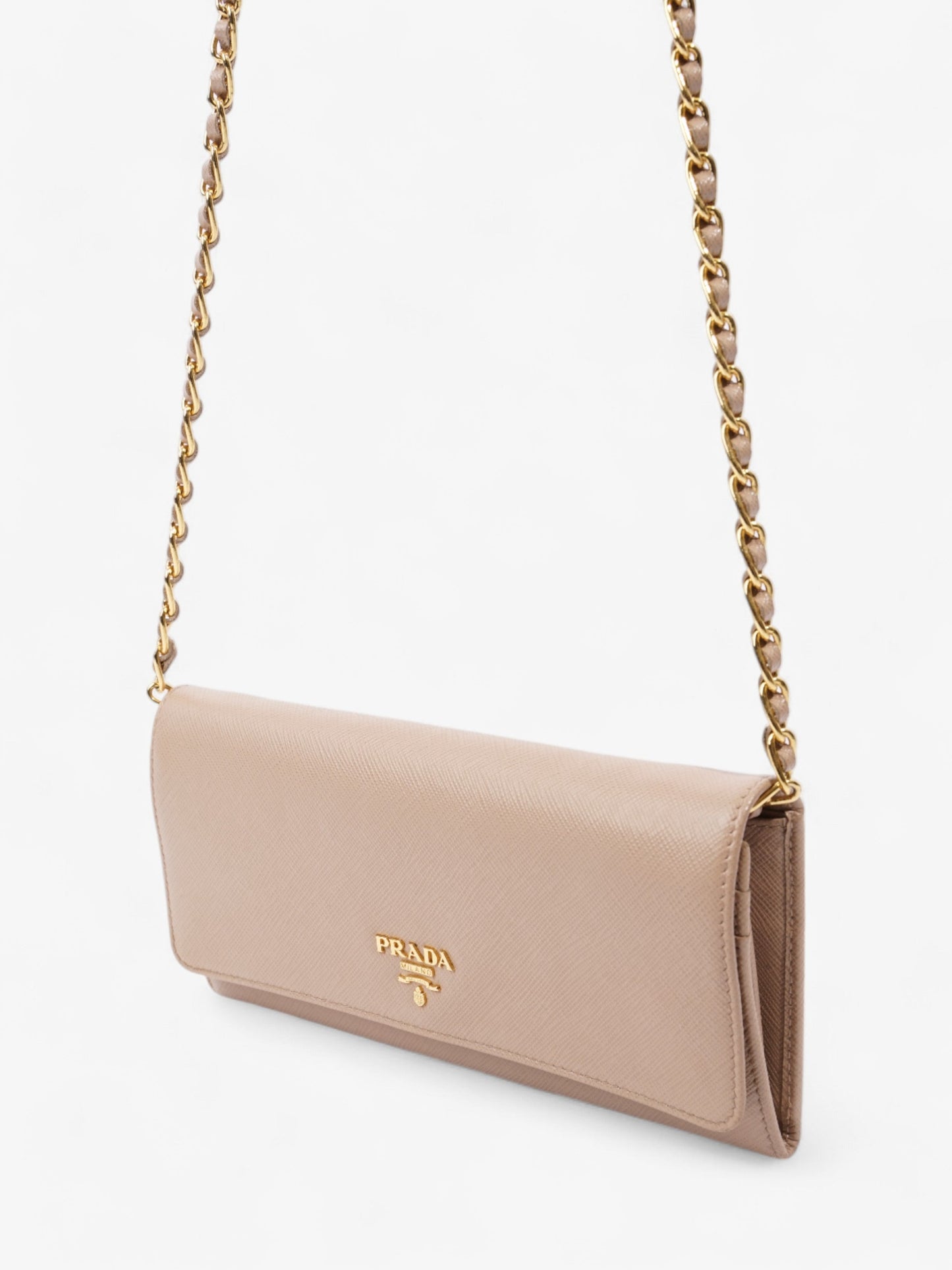 Prada Cameo Wallet on Chain Rose Beige  Saffiano Leather
