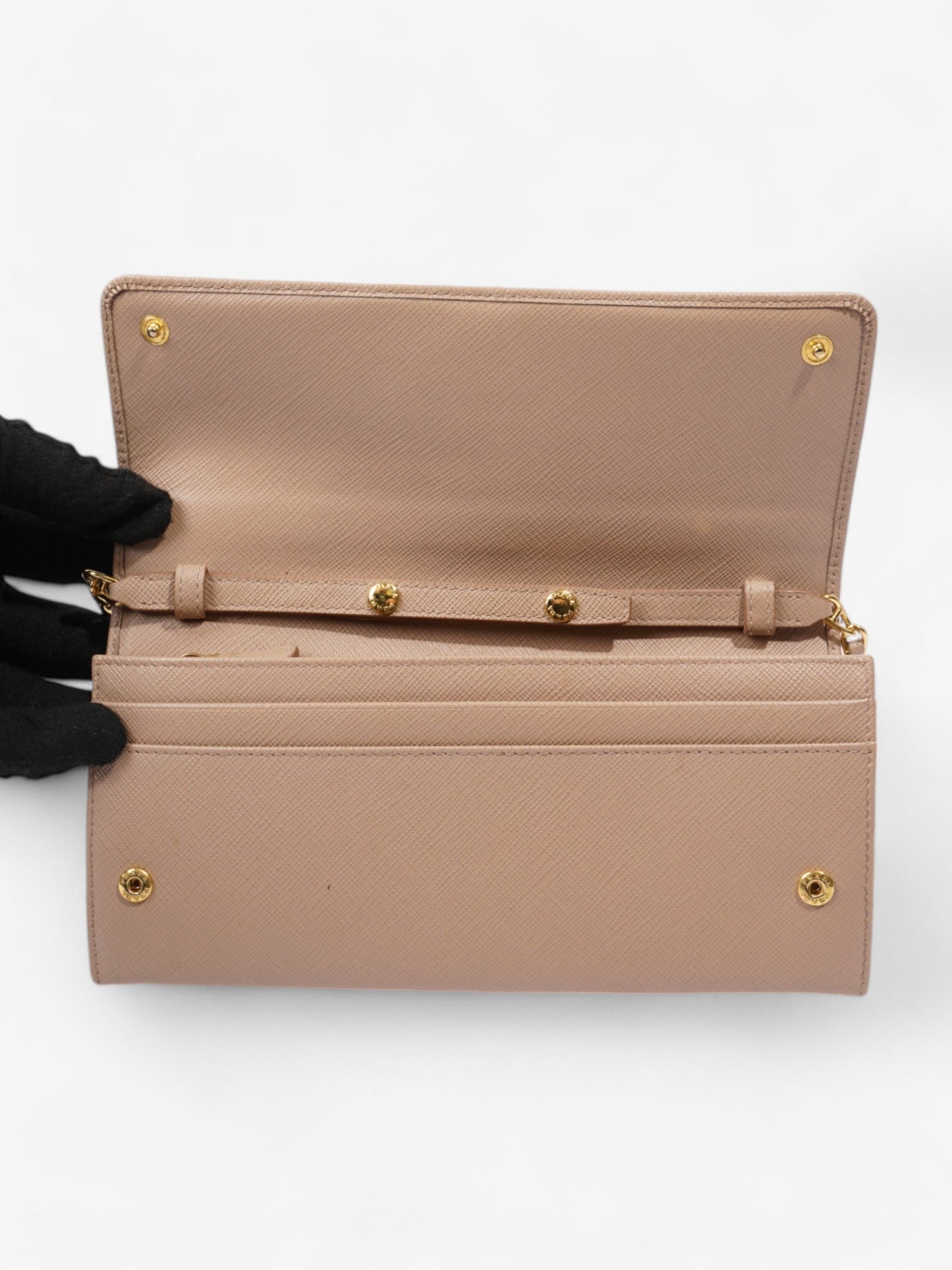 Prada Cameo Wallet on Chain Rose Beige  Saffiano Leather