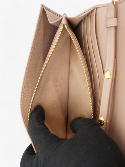 Prada Cameo Wallet on Chain Rose Beige  Saffiano Leather