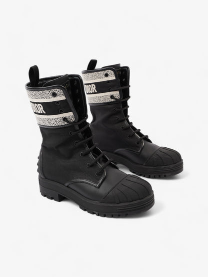 Christian Dior D-Major Ankle Boots Black / Cream Technical Fabric EU 38.5 UK 5.5