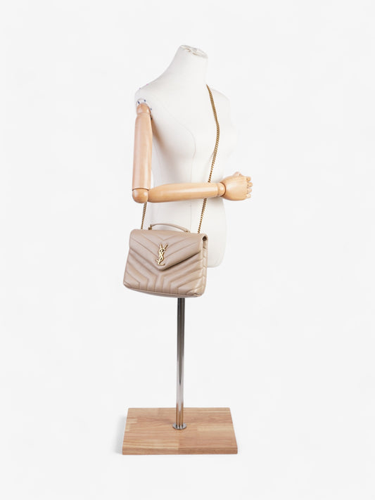 Saint Laurent Lou Lou Dark Beige Calfskin Leather Small