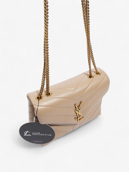 Saint Laurent Lou Lou Dark Beige Calfskin Leather Small