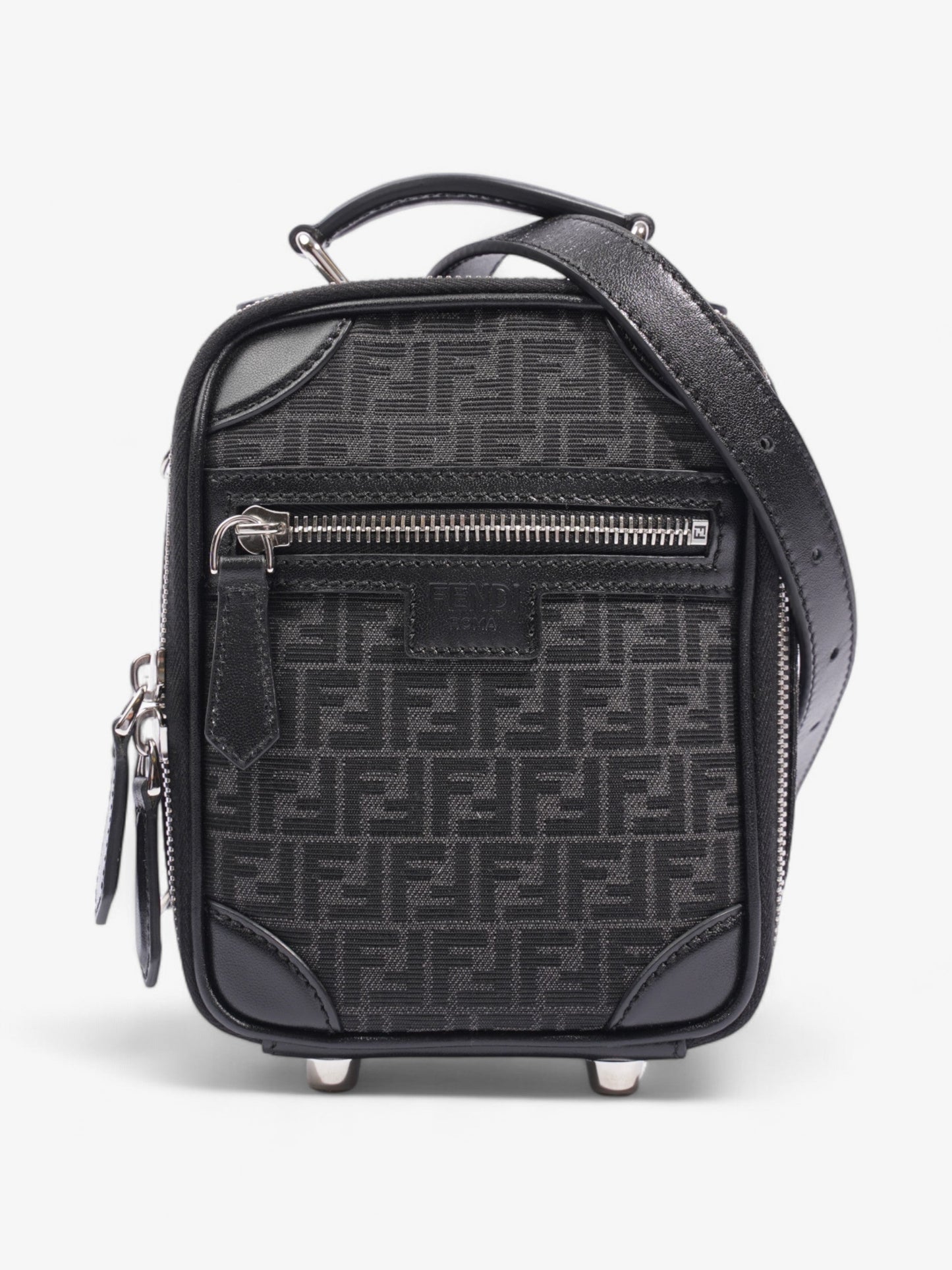 Fendi Trolley Bag Black Canvas Mini