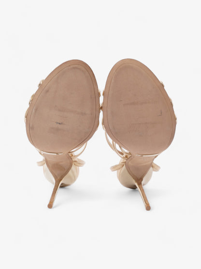 Burberry Strappy Heels 80mm Gold Patent Leather EU 41 UK 8