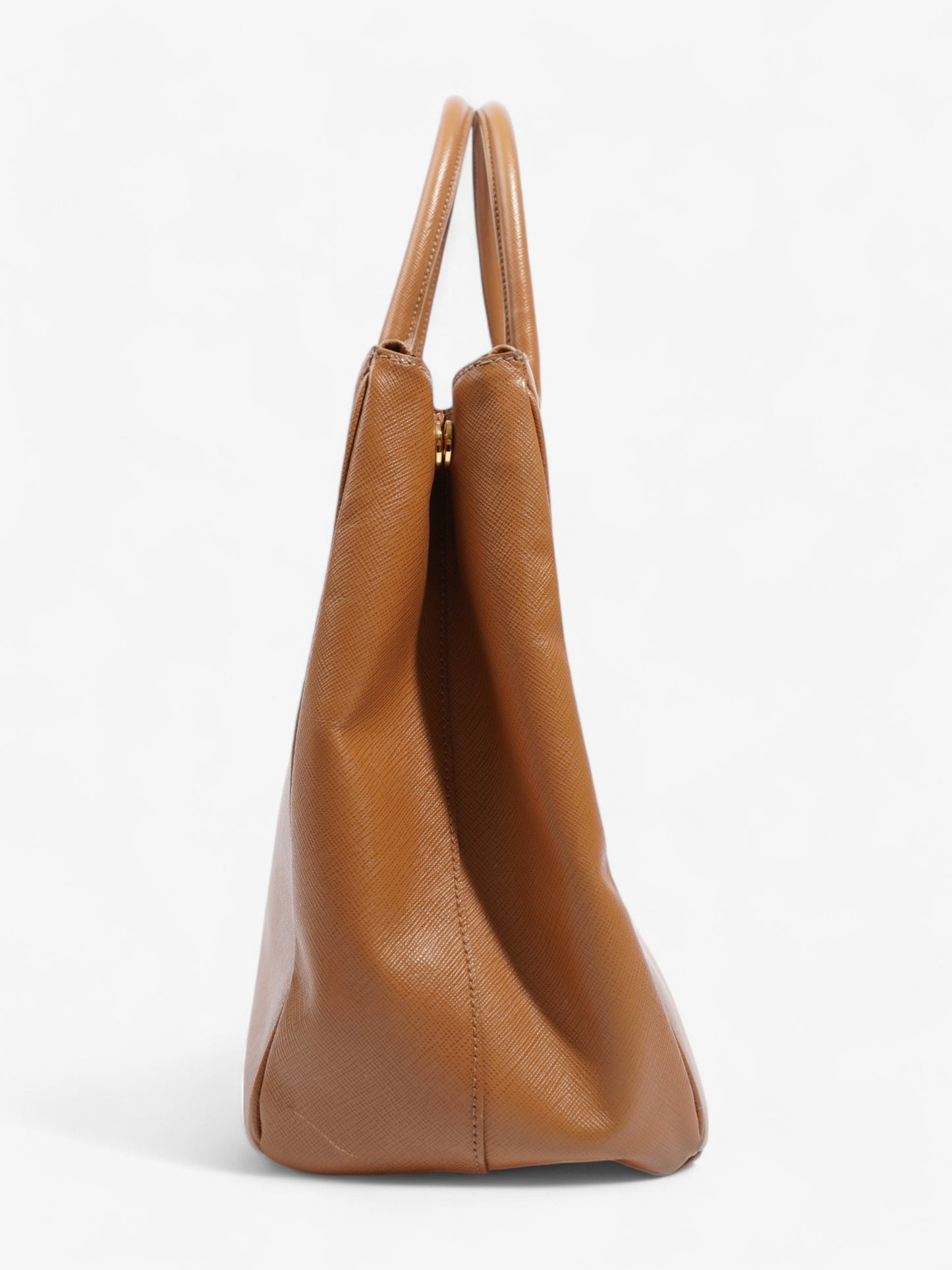 Prada Galleria Double Zip Tote Caramel Saffiano Leather Large
