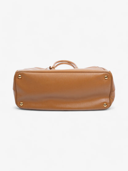Prada Galleria Double Zip Tote Caramel Saffiano Leather Large