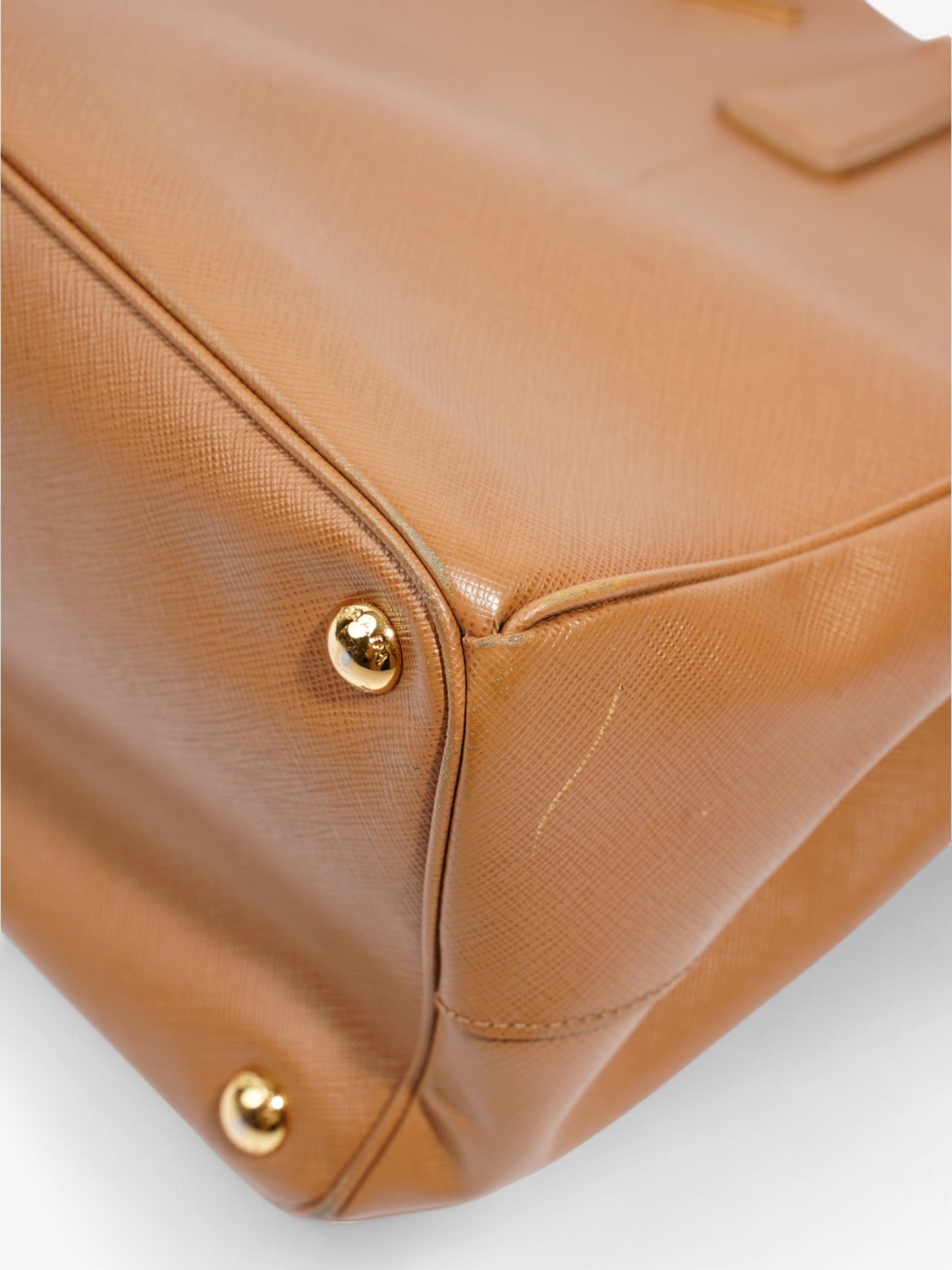 Prada Galleria Double Zip Tote Caramel Saffiano Leather Large