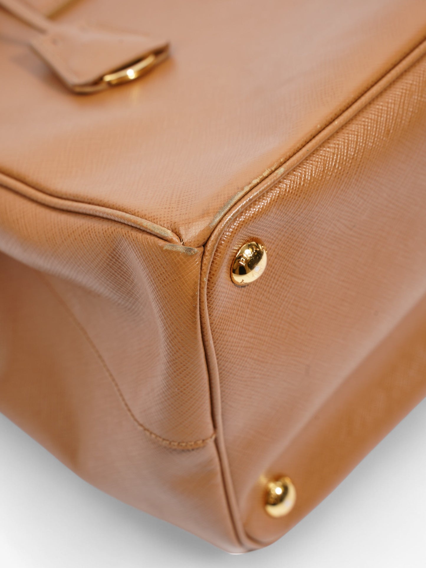 Prada Galleria Double Zip Tote Caramel Saffiano Leather Large