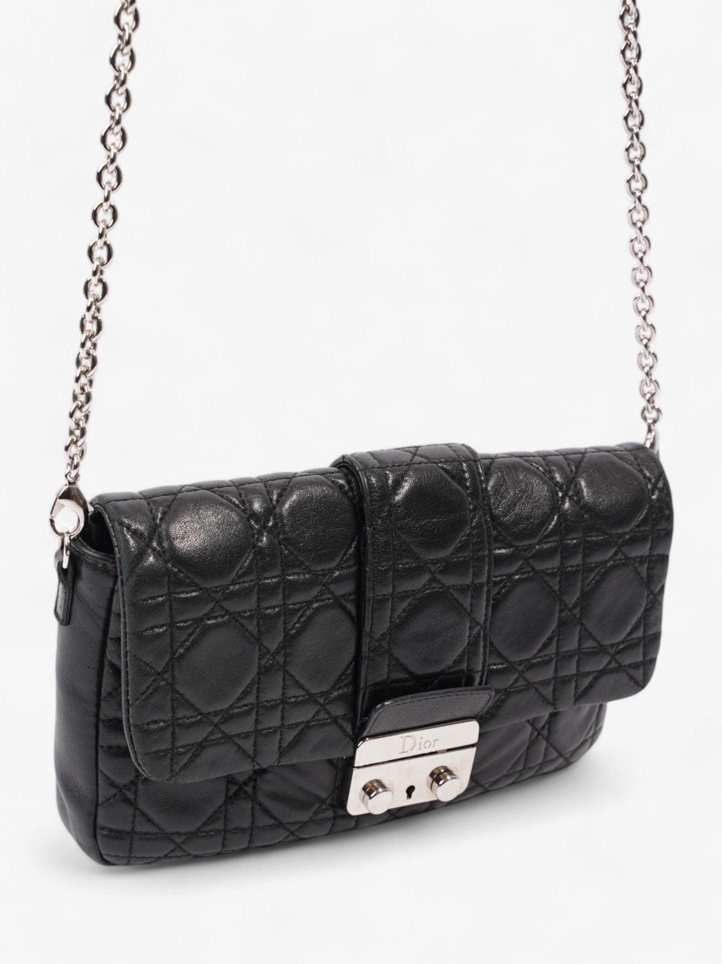 Christian Dior New Lock Black Lambskin Leather