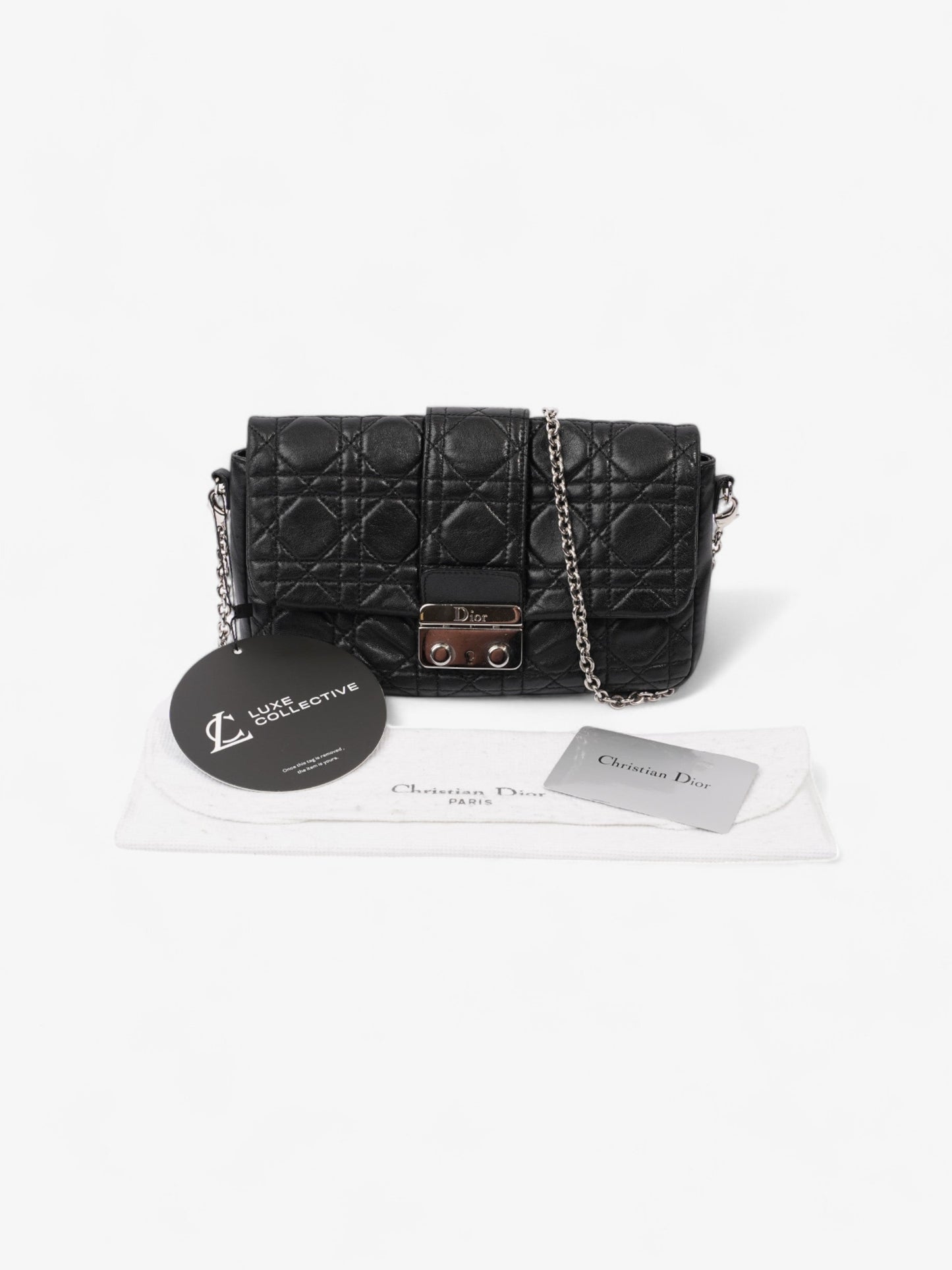 Christian Dior New Lock Black Lambskin Leather