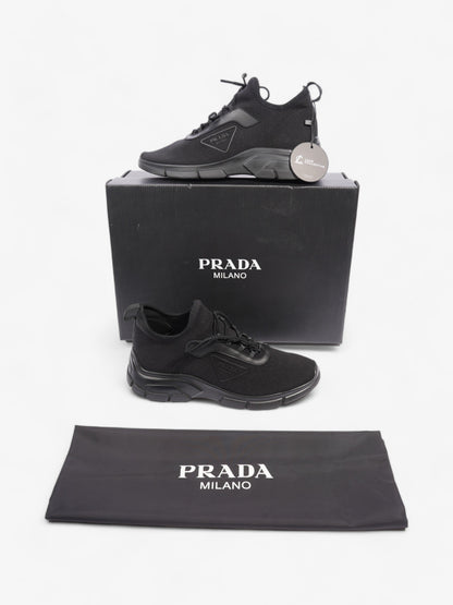 Prada Logo Running Sneakers Black Knit EU 40 UK 6