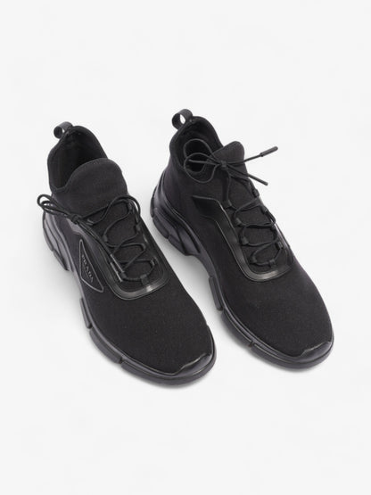 Prada Logo Running Sneakers Black Knit EU 40 UK 6