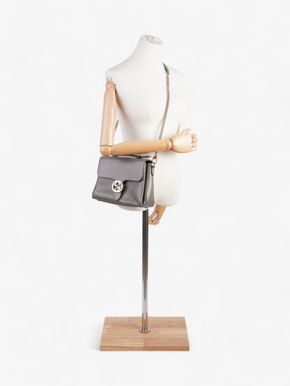 Gucci Dollar Interlocking G Grey Calfskin Leather