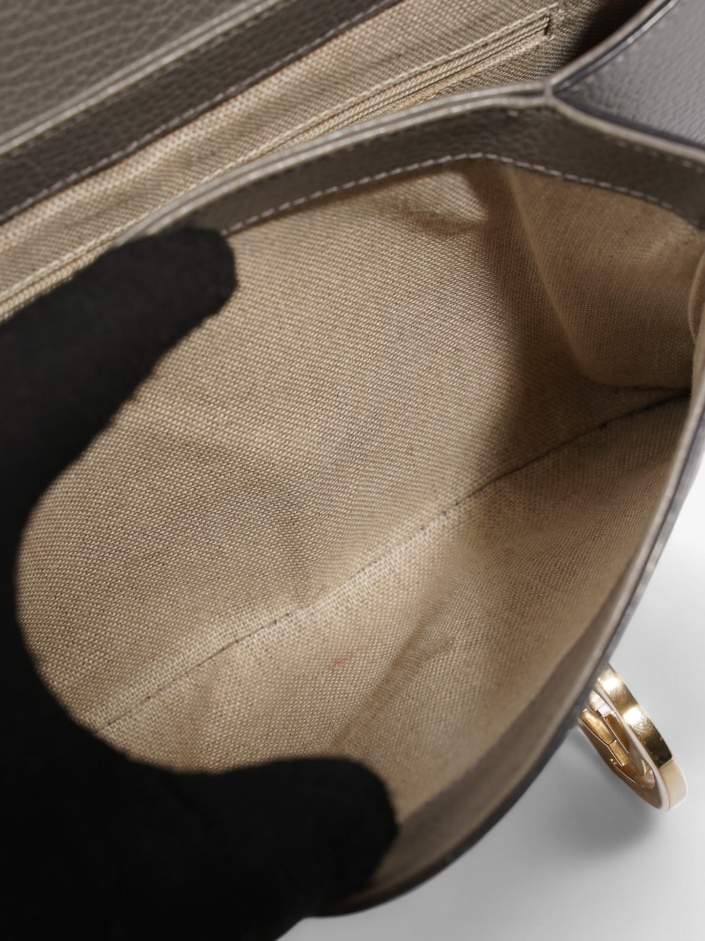 Gucci Dollar Interlocking G Grey Calfskin Leather