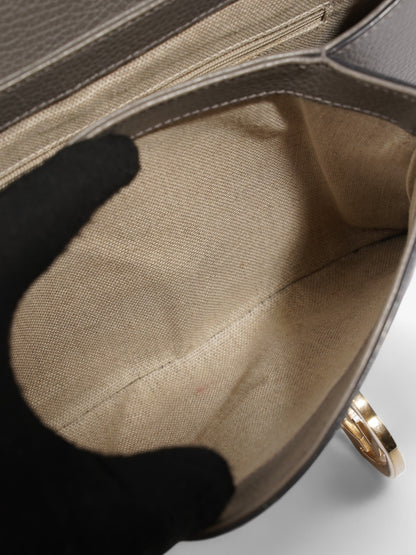 Gucci Dollar Interlocking G Grey Calfskin Leather