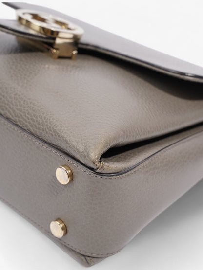 Gucci Dollar Interlocking G Grey Calfskin Leather