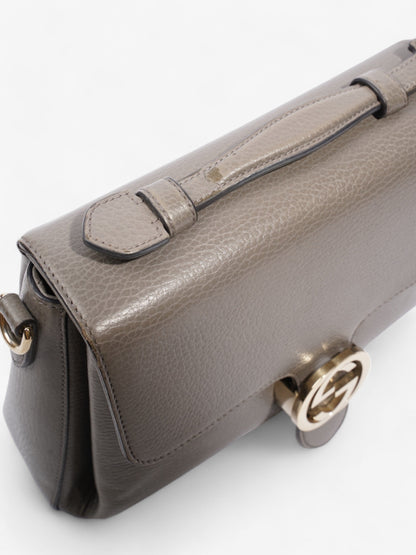 Gucci Dollar Interlocking G Grey Calfskin Leather