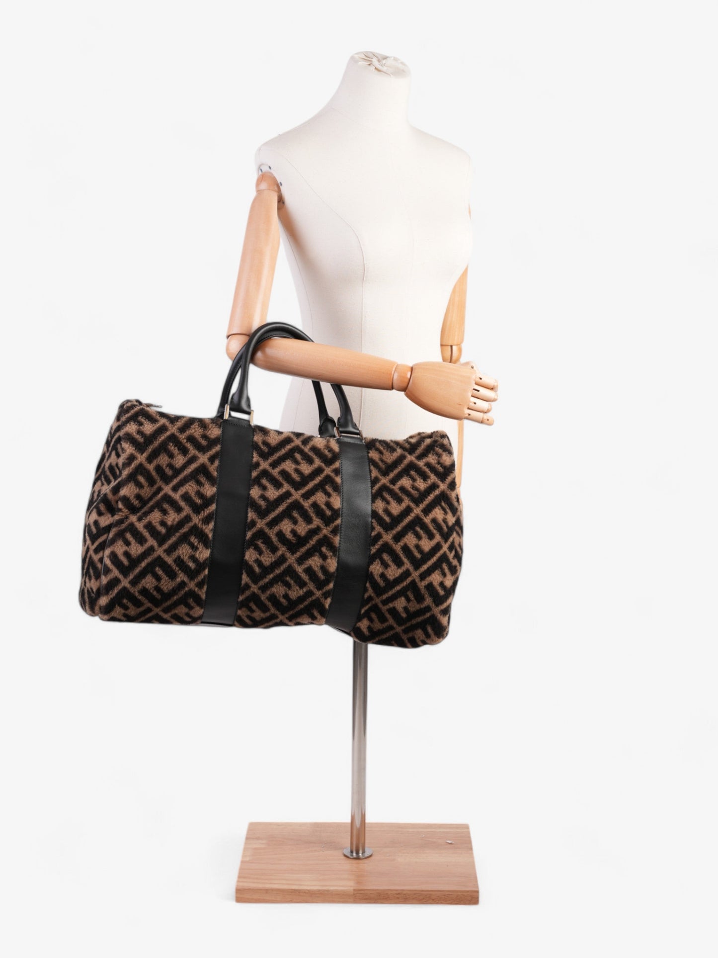 Fendi Forever Fendi Duffle Bag Black / Brown Shearling