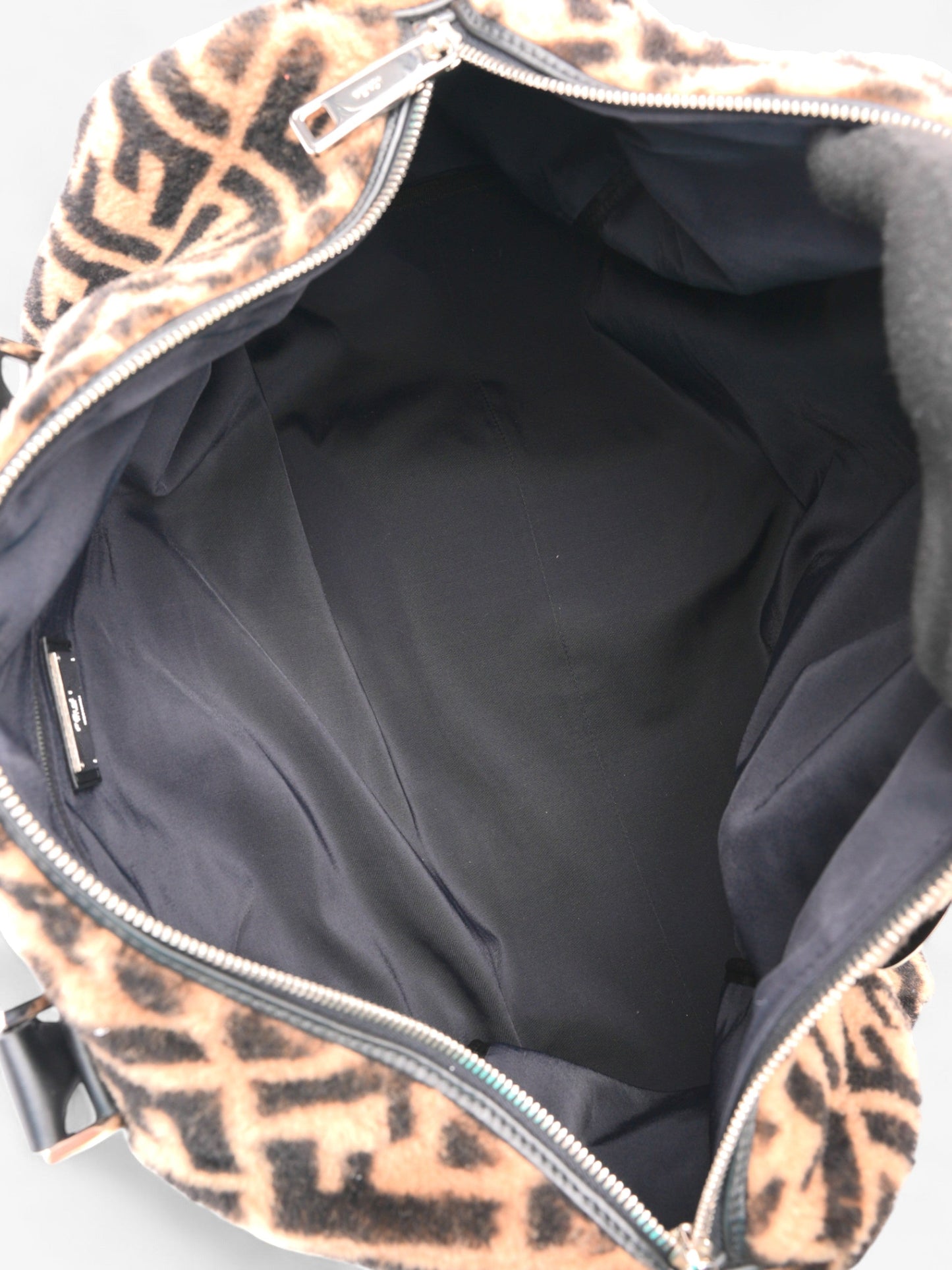 Fendi Forever Fendi Duffle Bag Black / Brown Shearling