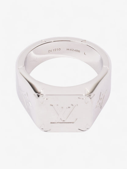 Louis Vuitton Monogram Signet Ring Silver Base Metal Large (Cirumference - 62mm)