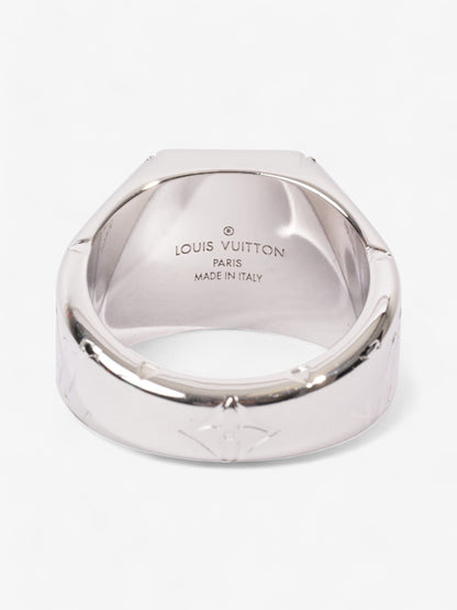 Louis Vuitton Monogram Signet Ring Silver Base Metal Large (Cirumference - 62mm)
