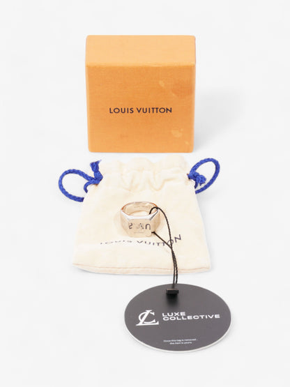 Louis Vuitton Monogram Signet Ring Silver Base Metal Large (Cirumference - 62mm)