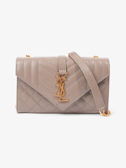 Saint Laurent Envelope Dark Beige Calfskin Leather Small