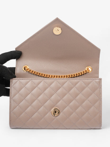 Saint Laurent Envelope Dark Beige Calfskin Leather Small