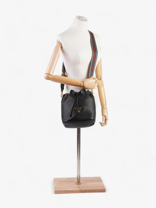 Prada Small Drawstring Black Leather