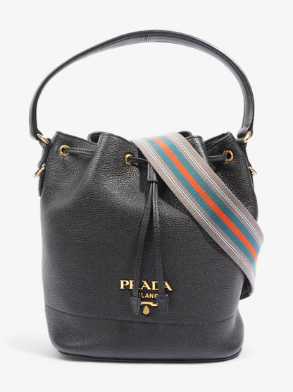Prada Small Drawstring Black Leather