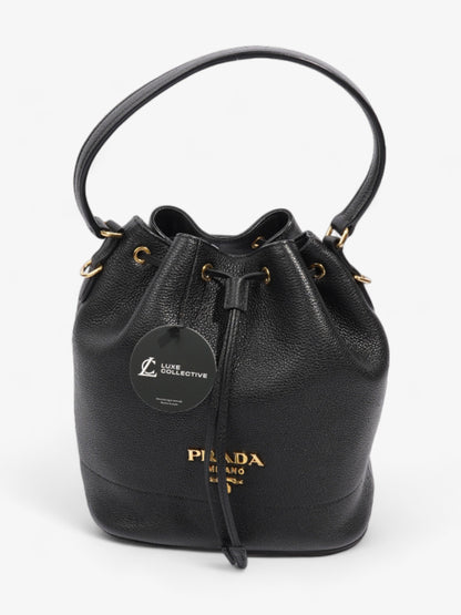 Prada Small Drawstring Black Leather