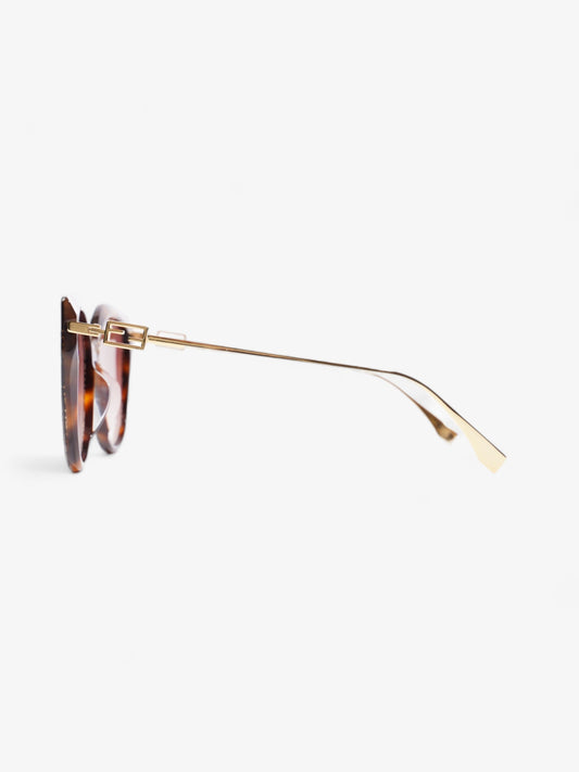 Fendi FF Cat Eye Sunglasses Havana Brown / Pink gradient Lens Acetate 140mm
