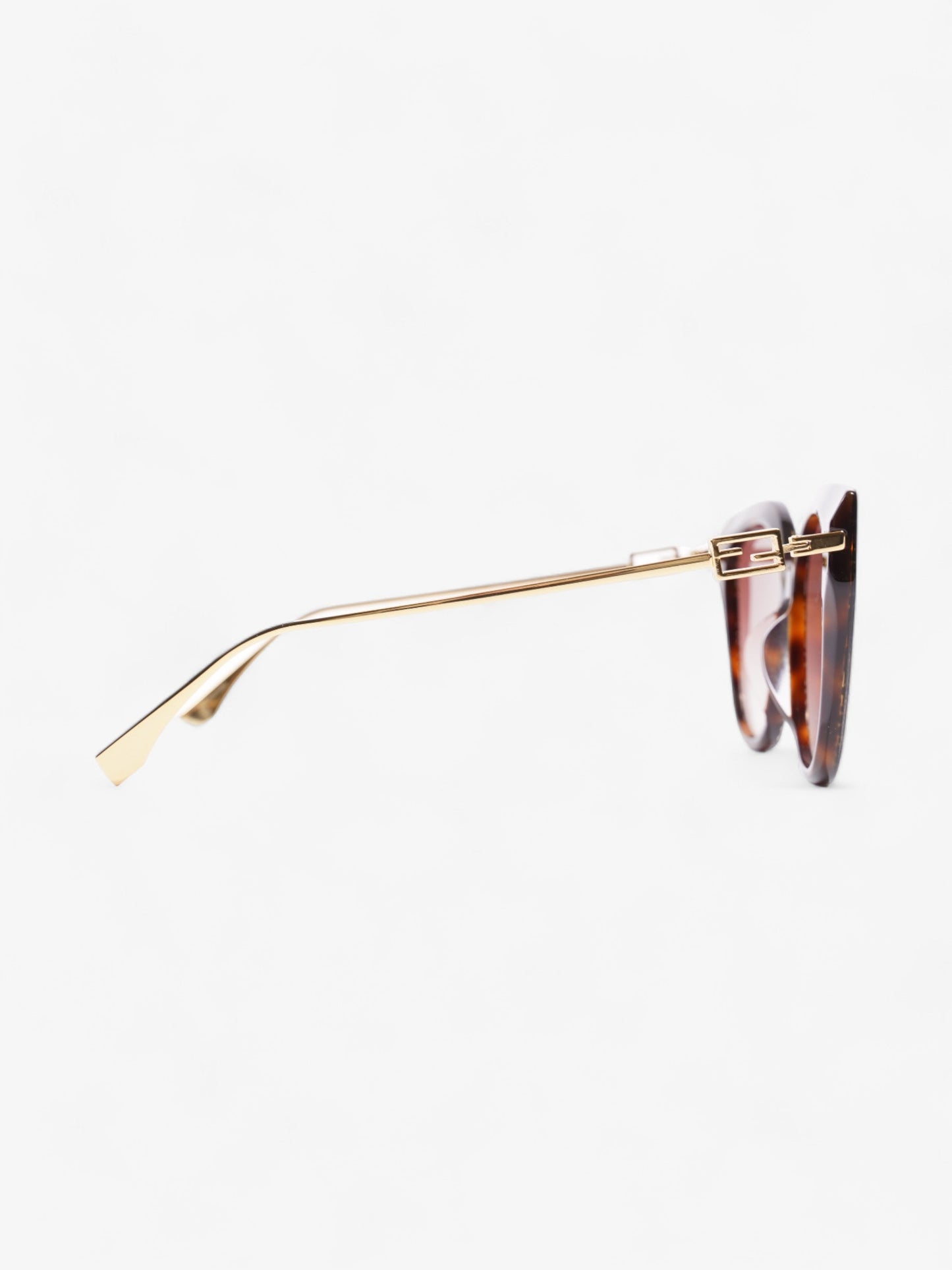 Fendi FF Cat Eye Sunglasses Havana Brown / Pink gradient Lens Acetate 140mm