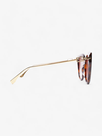 Fendi FF Cat Eye Sunglasses Havana Brown / Pink gradient Lens Acetate 140mm