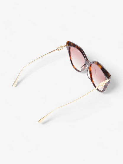 Fendi FF Cat Eye Sunglasses Havana Brown / Pink gradient Lens Acetate 140mm
