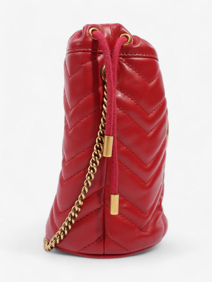 Gucci GG Marmont Bucket Bag Red Matelasse Leather Mini