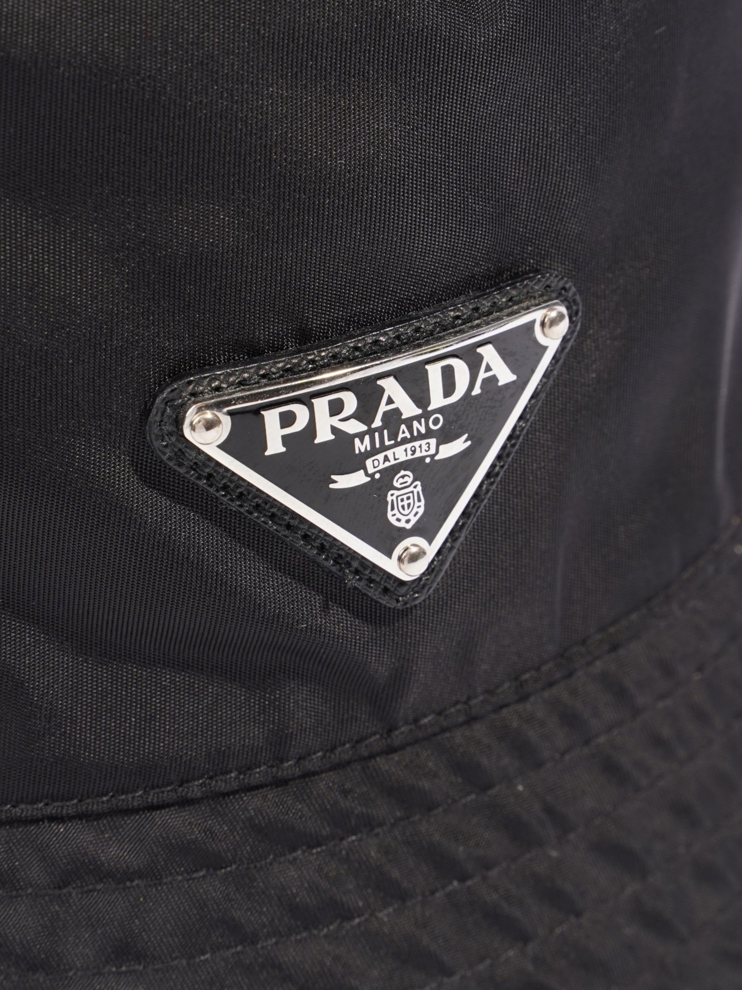 Prada Logo Bucket Hat Black Re Nylon Small