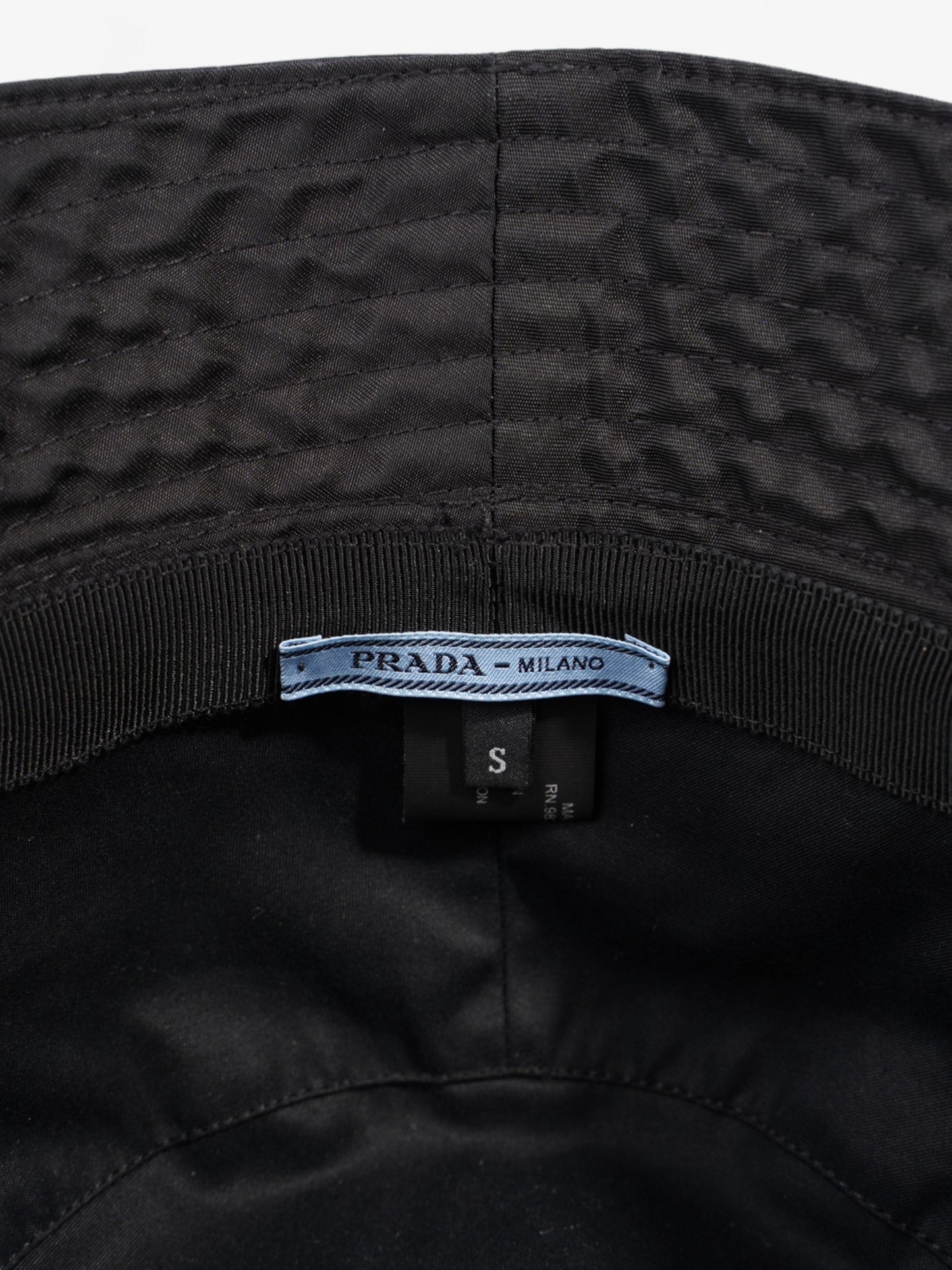Prada Logo Bucket Hat Black Re Nylon Small